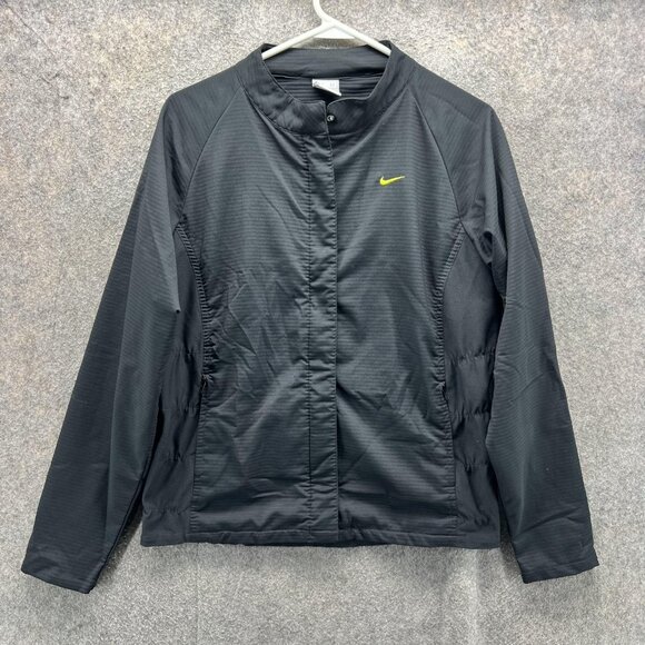 Nike Jacket Youth Medium Black FitDry Running Full Zip Lightweight Training - Picture 1 of 10